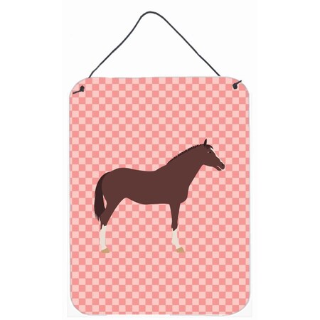 Carolines Treasures English Thoroughbred Horse Pink Check Wall or Door Hanging Prints BB7913DS1216